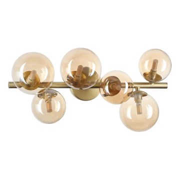 Ideal Lux - Светодиодная припотолочная люстра PERLAGE 6xG9/3W/230V 49 см золотистый/дымчатый
