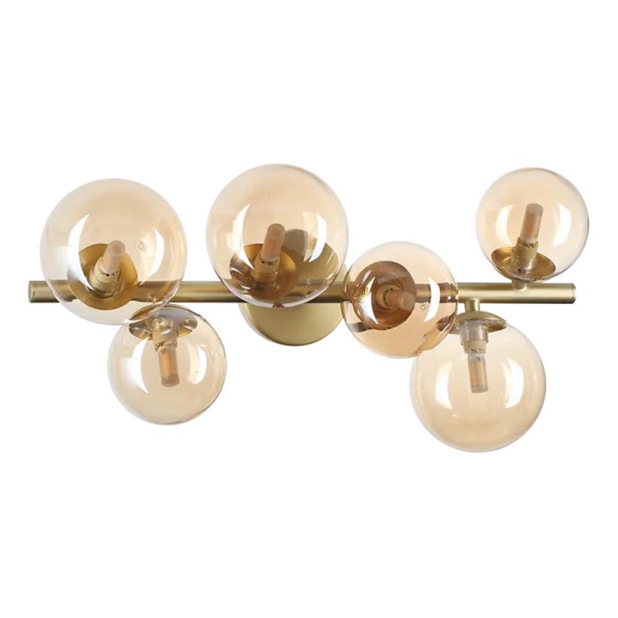 Ideal Lux - Светодиодная припотолочная люстра PERLAGE 6xG9/3W/230V 49 см золотистый/дымчатый