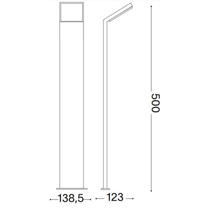 Ideal Lux - Светодиодная уличная лампа STYLE LED/8,5W/230V 3000K 50 см CRI 90 IP54 антрацит