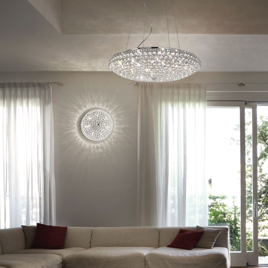 Ideal Lux - Светодиодный хрустальный потолочный светильник KING 9xG9/3W/230V диаметр 53,5 см блестящий хром