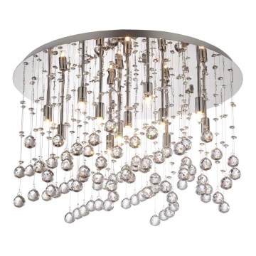 Ideal Lux - Светодиодный хрустальный потолочный светильник MOONLIGHT 12xG9/3W/230V диаметр 60 см блестящий хром