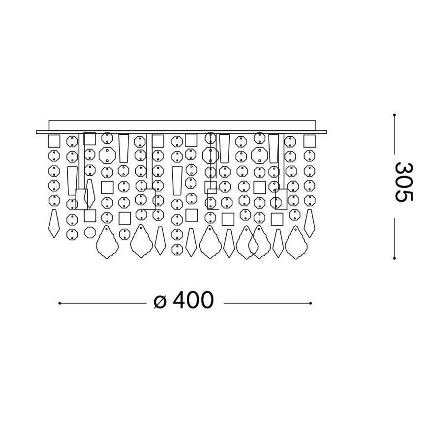 Ideal Lux - Светодиодный хрустальный потолочный светильник ROYAL 8xG9/3W/230V диаметр 40 см блестящий хром