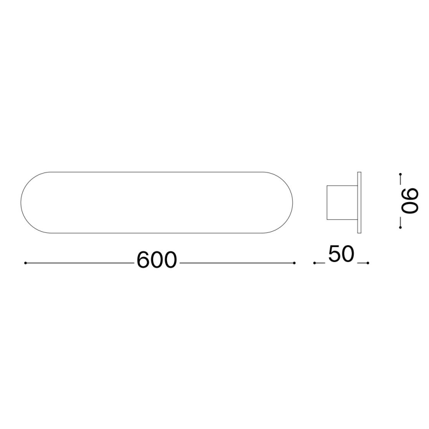 Ideal Lux - Светодиодный настенный светильник ECHO LED/30W/230V 60 см CRI 90 черный