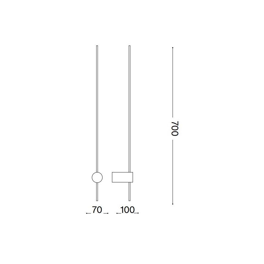 Ideal Lux - Светодиодный настенный светильник ESSENCE LED/12W/230V 4000K 70 см CRI 90 черный