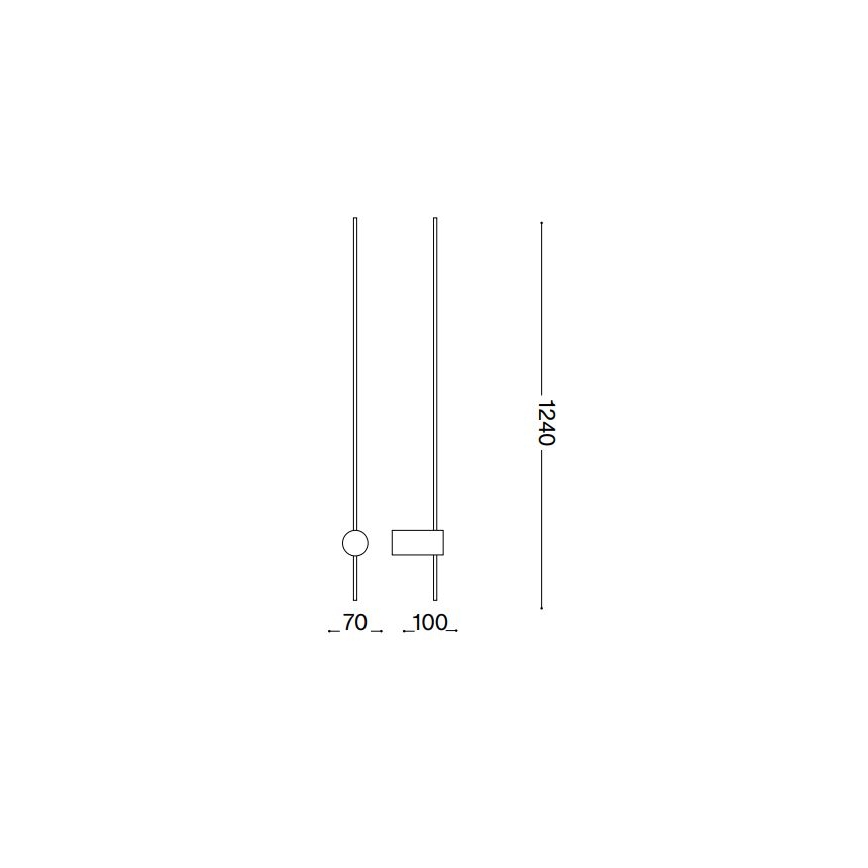 Ideal Lux - Светодиодный настенный светильник ESSENCE LED/19W/230V 4000K 124 см CRI 90 черный