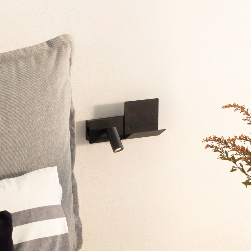 Ideal Lux - Светодиодный настенный светильник KOMODO LED/4,5W/230V USB CRI 90 черный