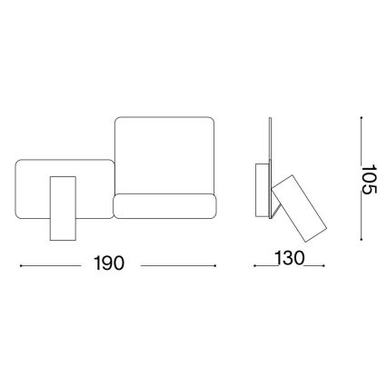 Ideal Lux - Светодиодный настенный светильник KOMODO LED/4,5W/230V USB CRI 90 черный
