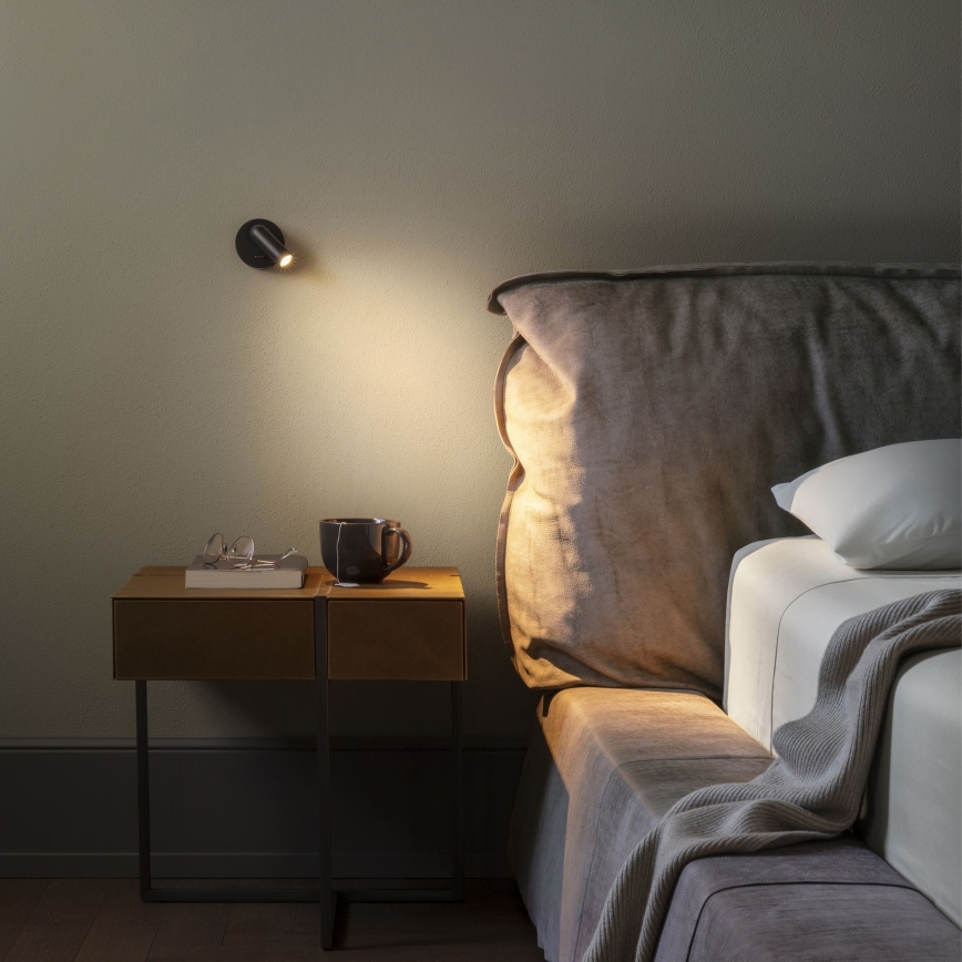 Ideal Lux - Светодиодный настенный точечный светильник BEAN LED/3W/230V CRI 90 черный