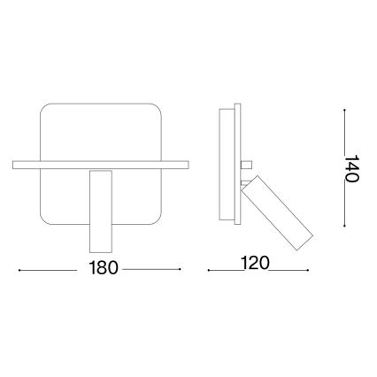 Ideal Lux - Светодиодный настенный точечный светильник PIANO LED/11,5W/230V USB черный