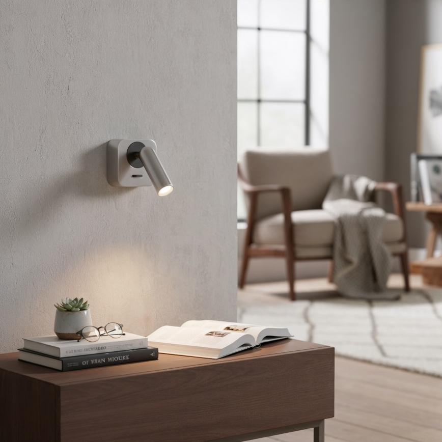 Ideal Lux - Светодиодный настенный точечный светильник BEAN LED/3W/230V CRI 90 блестящий хром