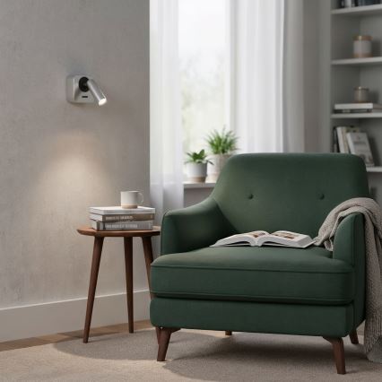 Ideal Lux - Светодиодный настенный точечный светильник BEAN LED/3W/230V CRI 90 блестящий хром