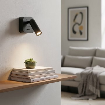 Ideal Lux - Светодиодный настенный точечный светильник BEAN LED/3W/230V CRI 90 черный