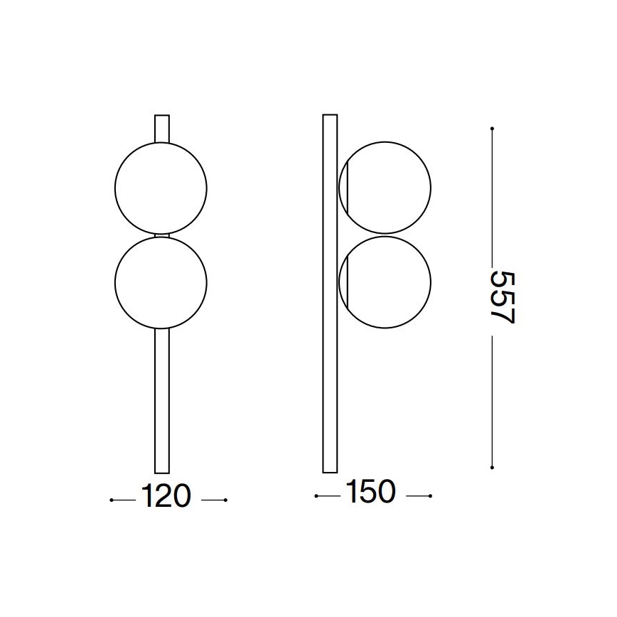 Ideal Lux - Светодиодный потолочный светильник BINOMIO 2xG9/3W/230V золотистый