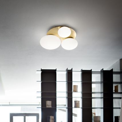 Ideal Lux - Светодиодный потолочный светильник NINFEA 3xGX53/9W/230V золотистый
