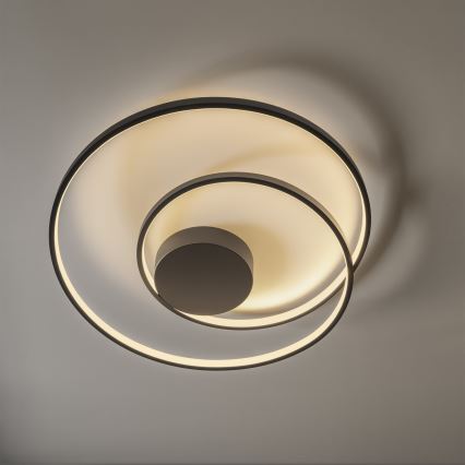 Ideal Lux - Светодиодный потолочный светильник OZ LED/47W/230V диаметр 60 см CRI 90 черный