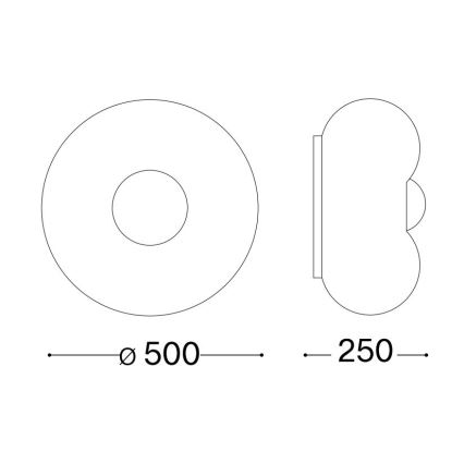 Ideal Lux - Светодиодный потолочный светильник ARIZONA 5xGX53/9W/230V диаметр 50 см белый