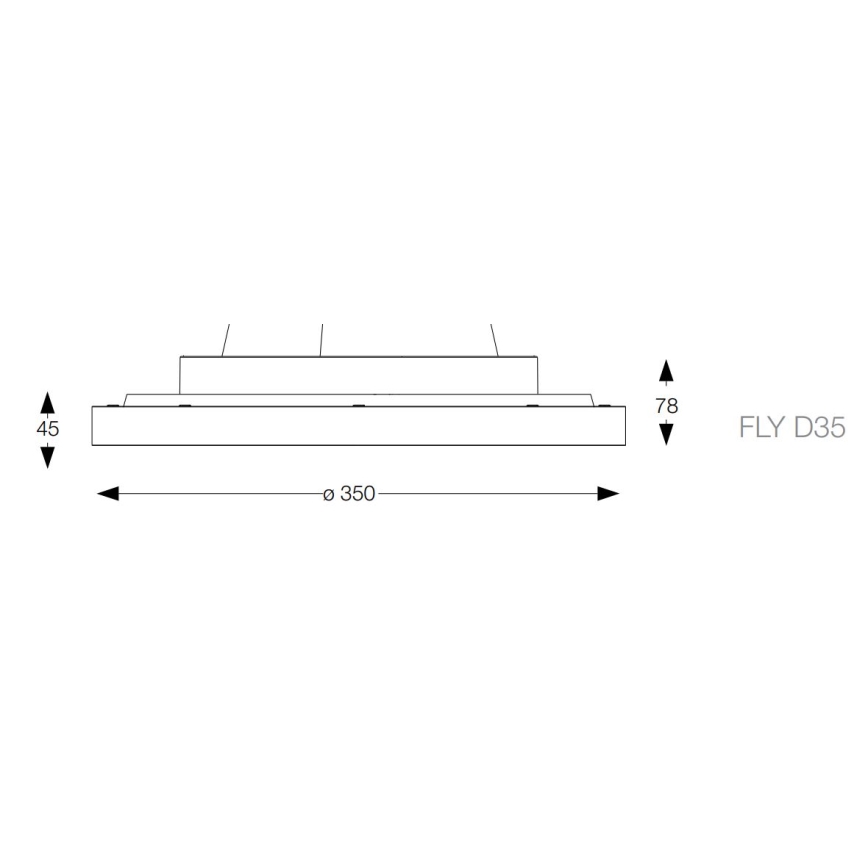 Ideal Lux - Светодиодный потолочный светильник FLY LED/18W/230V 2700K диаметр 35 см CRI 90 IP40 белый