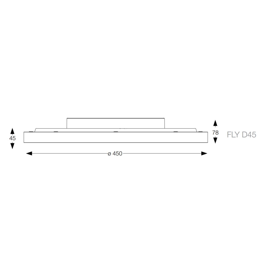 Ideal Lux - Светодиодный потолочный светильник FLY LED/26W/230V 2700K диаметр 45 см CRI 90 IP40 черный