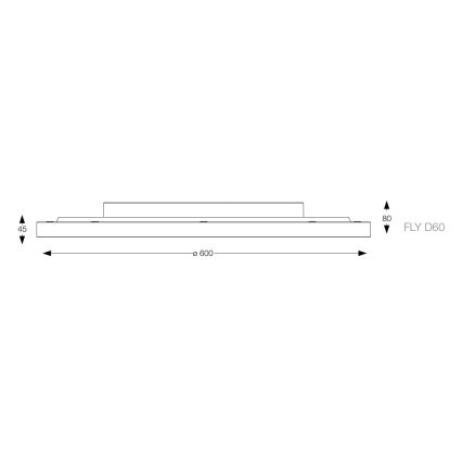 Ideal Lux - Светодиодный потолочный светильник FLY LED/53W/230V 2700K диаметр 60 см CRI 90 IP40 черный