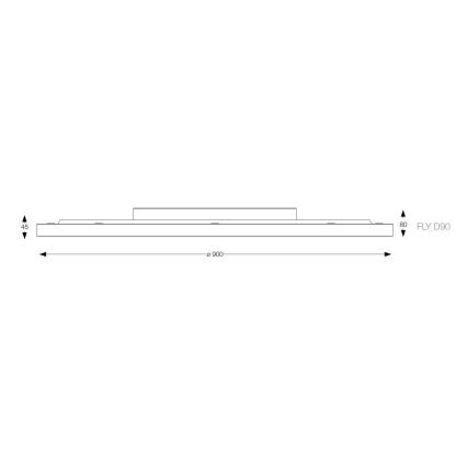 Ideal Lux - Светодиодный потолочный светильник FLY LED/68W/230V 3000K диаметр 90 см CRI 90 IP40 черный