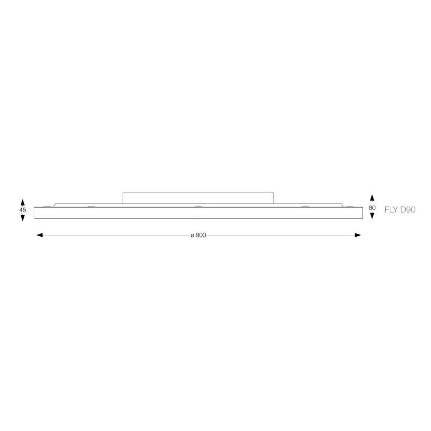 Ideal Lux - Светодиодный потолочный светильник FLY LED/68W/230V 3000K диаметр 90 см CRI 90 IP40 черный