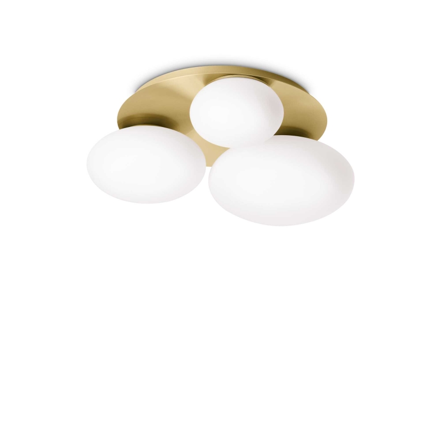 Ideal Lux - Светодиодный потолочный светильник NINFEA 3xGX53/9W/230V золотистый