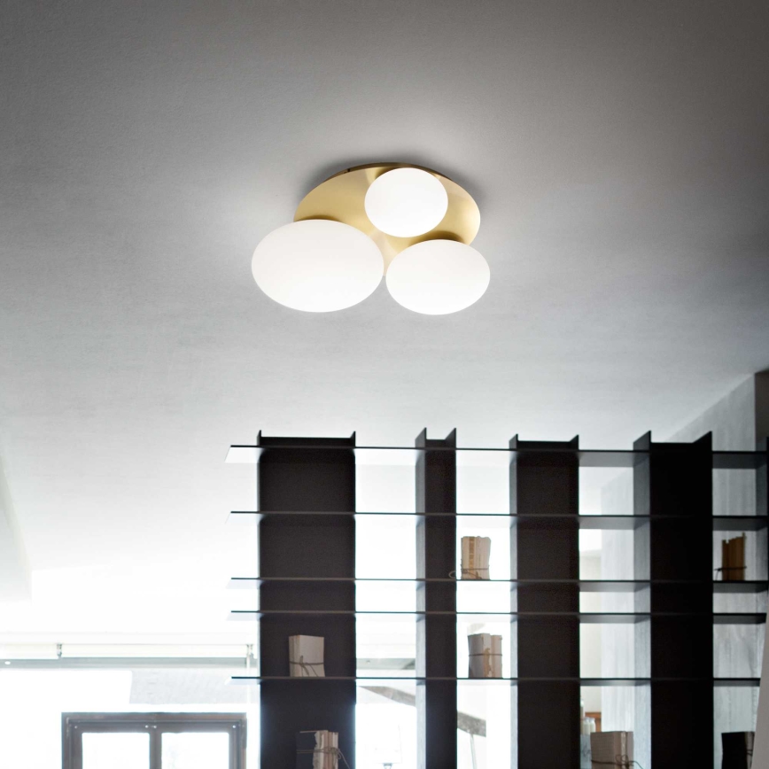 Ideal Lux - Светодиодный потолочный светильник NINFEA 3xGX53/9W/230V золотистый