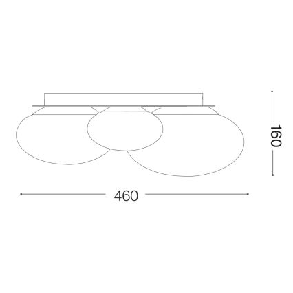 Ideal Lux - Светодиодный потолочный светильник NINFEA 3xGX53/9W/230V золотистый