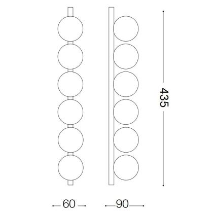 Ideal Lux - Светодиодный потолочный светильник PING PONG 6xLED/3W/230V CRI 90 латунь