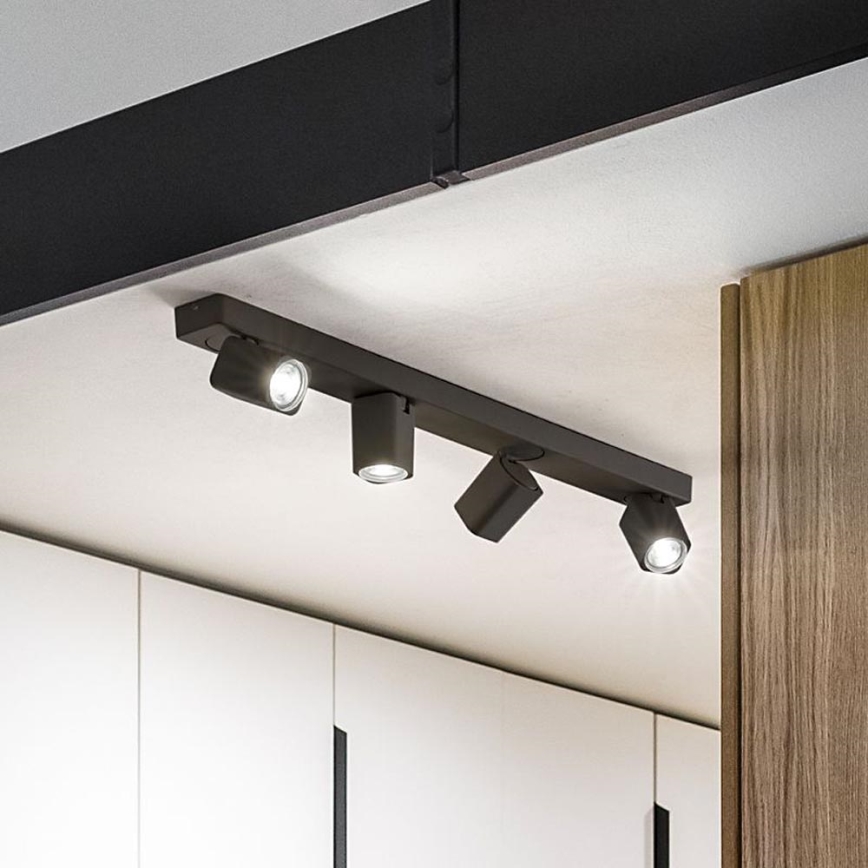 Ideal Lux - Светодиодный точечный светильник RUDY 4xGU10/7W/230V CRI 90 черный