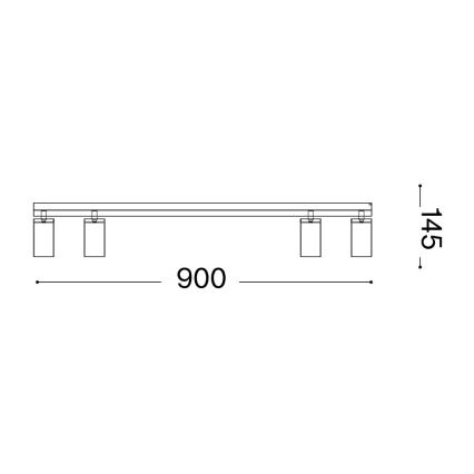 Ideal Lux - Светодиодный точечный светильник PROFILO 4xGU10/7W/230V CRI 90 черный