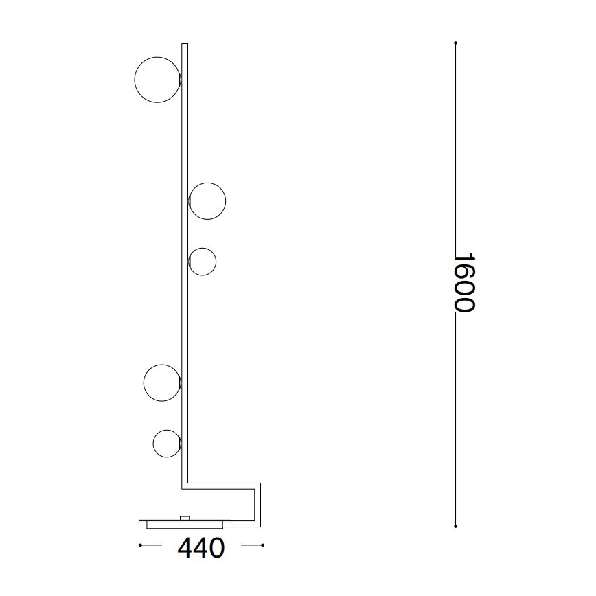 Ideal Lux - Светодиодный торшер BIRDS 5xG9/3W/230V черный/золотистый