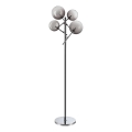 Ideal Lux - Светодиодный торшер EQUINOXE 4xG4/2W/230V блестящий хром/дымчатый