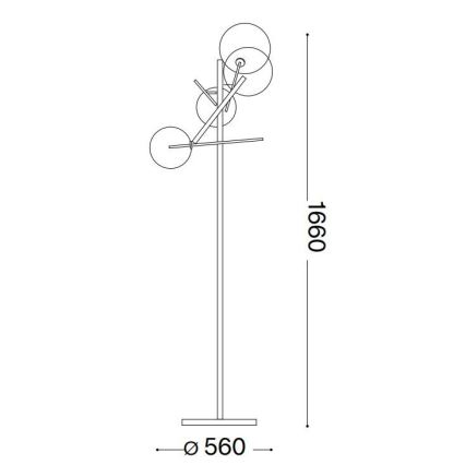 Ideal Lux - Светодиодный торшер EQUINOXE 4xG4/2W/230V блестящий хром/прозрачный