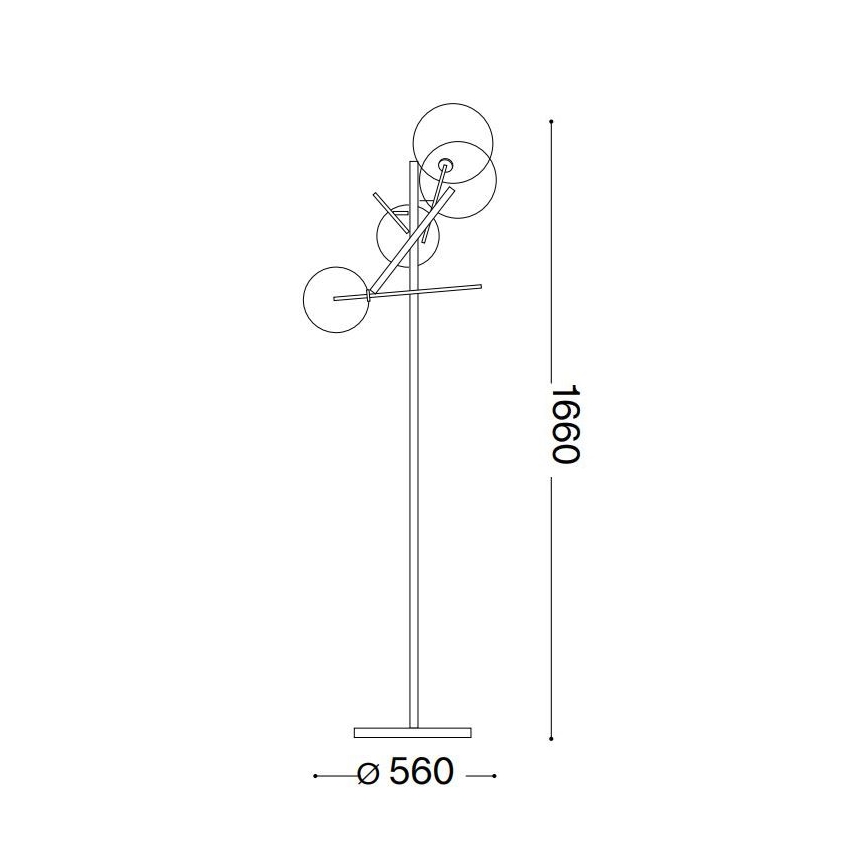 Ideal Lux - Светодиодный торшер EQUINOXE 4xG4/2W/230V блестящий хром/прозрачный
