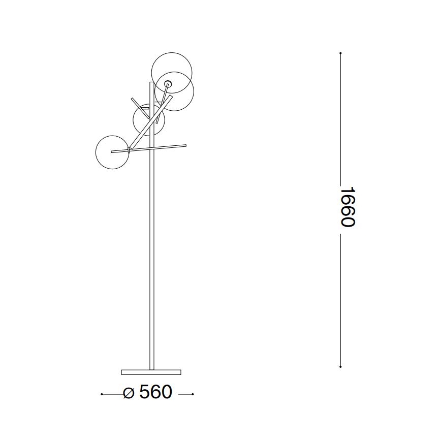 Ideal Lux - Светодиодный торшер EQUINOXE 4xG4/2W/230V латунь/прозрачный