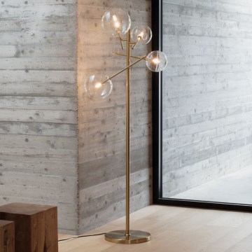 Ideal Lux - Светодиодный торшер EQUINOXE 4xG4/2W/230V латунь/прозрачный
