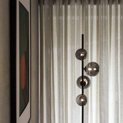 Ideal Lux - Светодиодный торшер PERLAGE 4xG9/3W/230V черный/дымчатый