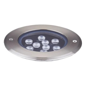 Ideal Lux - Светодиодный тротуарный светильник FLOOR LED/12W/230V диаметр 14 см CRI 90 IP67 блестящий хром