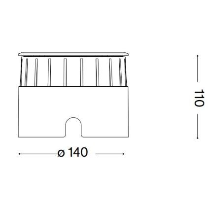 Ideal Lux - Светодиодный тротуарный светильник FLOOR LED/12W/230V диаметр 14 см CRI 90 IP67 блестящий хром