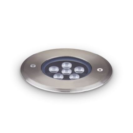 Ideal Lux - Светодиодный тротуарный светильник FLOOR LED/6W/230V диаметр 12 см CRI 90 IP67 блестящий хром
