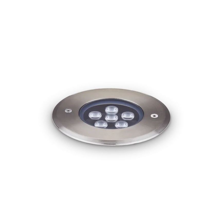 Ideal Lux - Светодиодный тротуарный светильник FLOOR LED/6W/230V диаметр 12 см CRI 90 IP67 блестящий хром