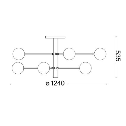 Ideal Lux - Світлодіодна люстра на штанзі COSMOPOLITAN 10xG9/3W/230V діаметр 124 см чорний