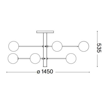 Ideal Lux - Світлодіодна люстра на штанзі COSMOPOLITAN 12xG9/3W/230V діаметр 145 см чорний