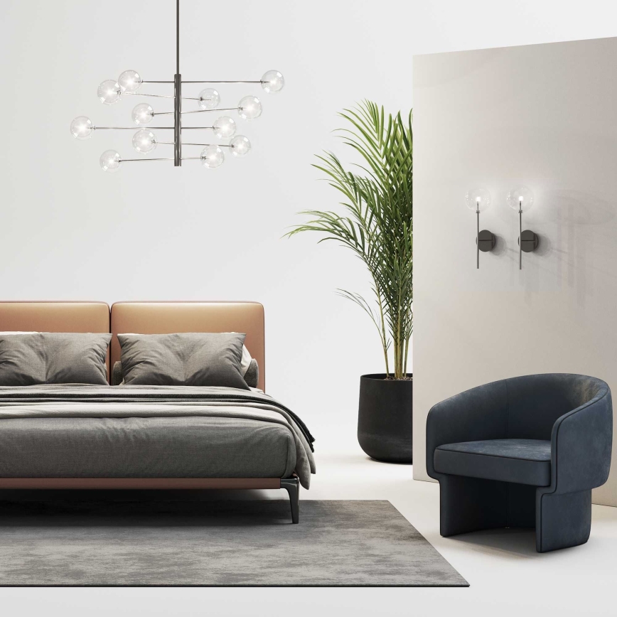 Ideal Lux - Світлодіодна люстра на штанзі EQUINOXE 12xG4/2W/230V діаметр 124 см глянцевий хром/прозорий