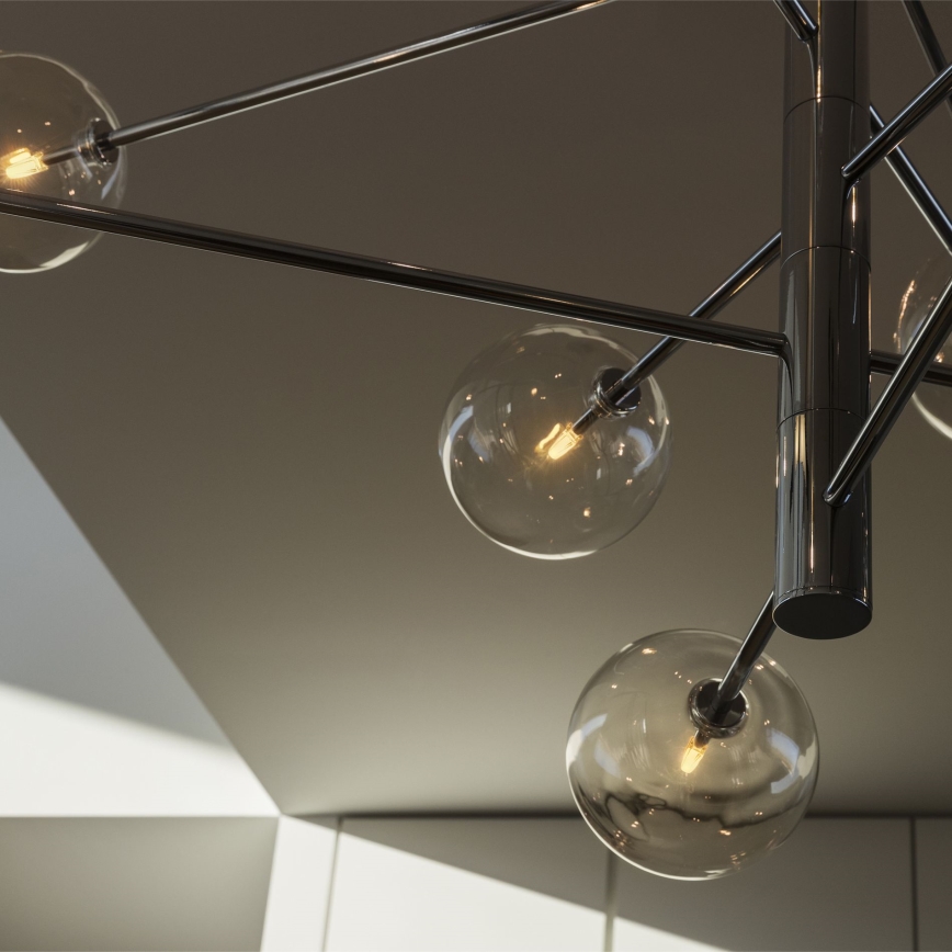 Ideal Lux - Світлодіодна люстра на штанзі EQUINOXE 12xG4/2W/230V діаметр 124 см глянцевий хром/прозорий