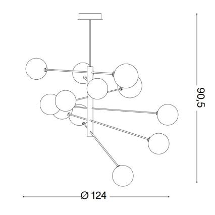 Ideal Lux - Світлодіодна люстра на штанзі EQUINOXE 12xG4/2W/230V діаметр 124 см глянцевий хром/прозорий