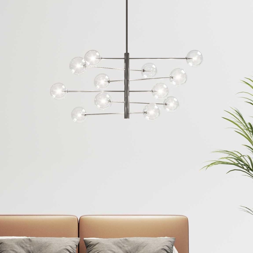 Ideal Lux - Світлодіодна люстра на штанзі EQUINOXE 12xG4/2W/230V діаметр 124 см глянцевий хром/прозорий