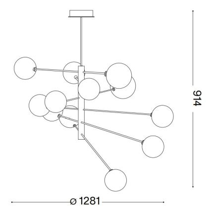 Ideal Lux - Світлодіодна люстра на штанзі EQUINOXE 12xG4/2W/230V діаметр 128,1 см глянцевий хром/димчастий