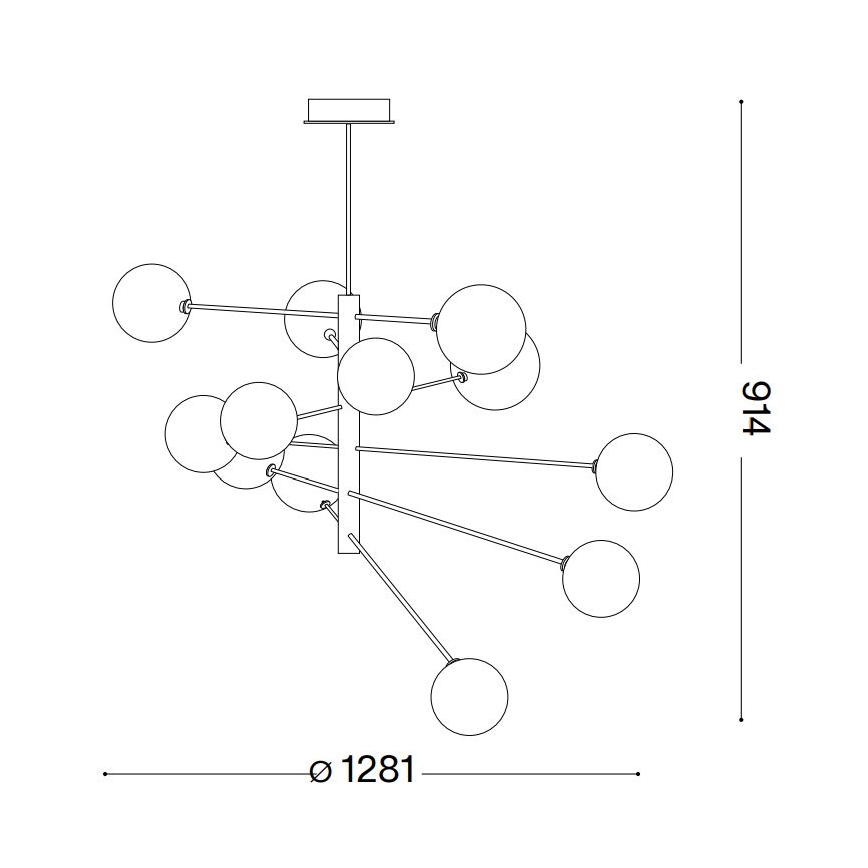 Ideal Lux - Світлодіодна люстра на штанзі EQUINOXE 12xG4/2W/230V діаметр 128,1 см глянцевий хром/димчастий